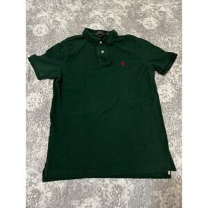 Ralph Lauren Polo Shirt Mens Classic Fit Green Short Sleeve Logo Size S